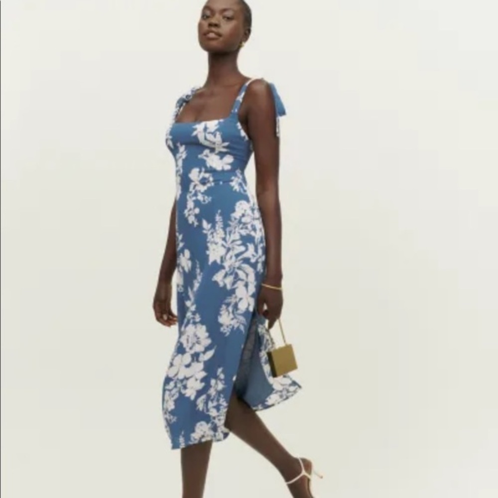 Reformation Besse Dress in Cyanotype *NEW*